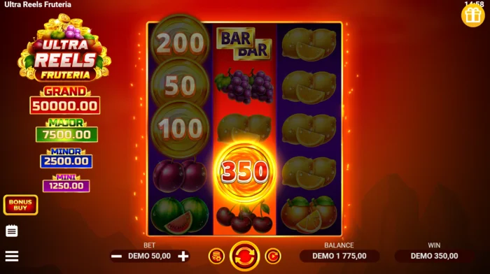 Ultra Reels Fruteria - monety Coin Collect z nominałami